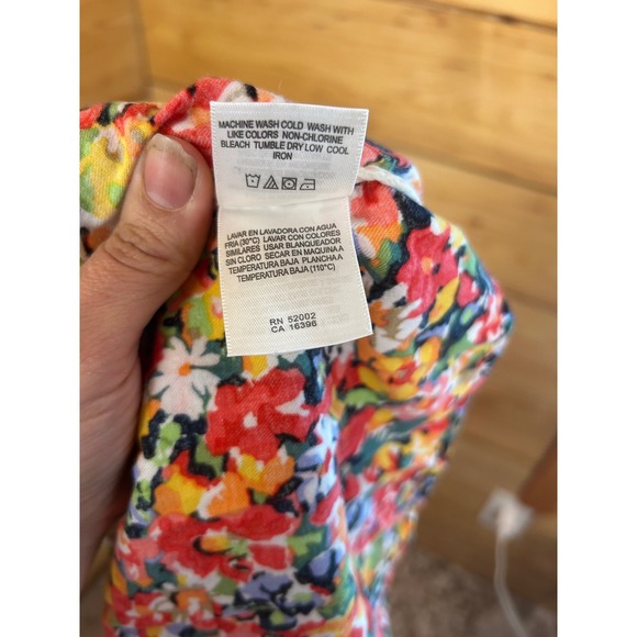 Vintage J. Crew Floral V-Neck Button Front Midi Dress 100% Cotton Cottagecore - Picture 12 of 13